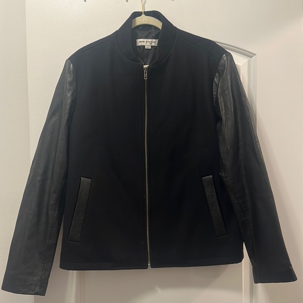 Wool & real cow leather Reid’s jacket.